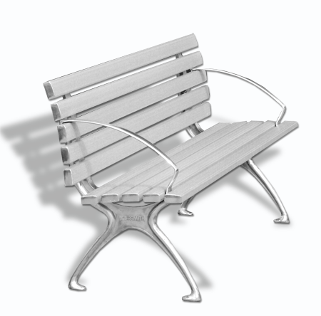 S170 Timber/Aluminium Slat Seat-Aluminium