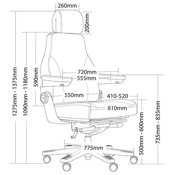 Stanza Range Chair in Black Leather