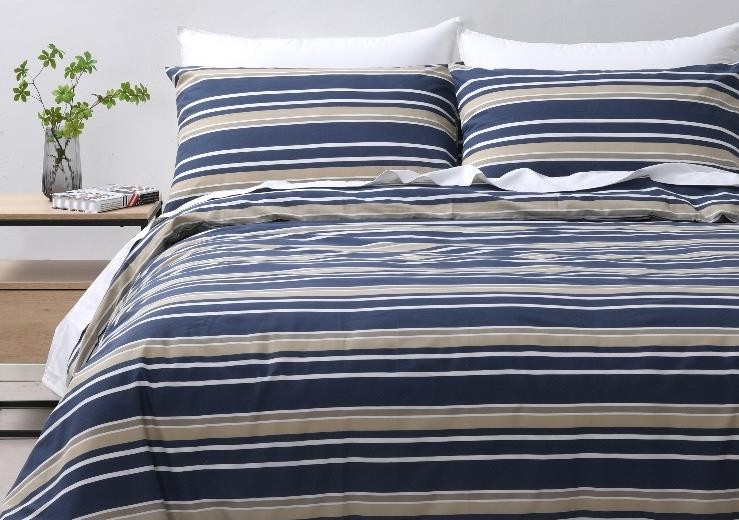 Quilt Cover Set - Brighton Charcoal & Blue